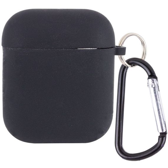 Силіконовий футляр із мікрофіброю для навушників Airpods 1/2 Чорний / Black