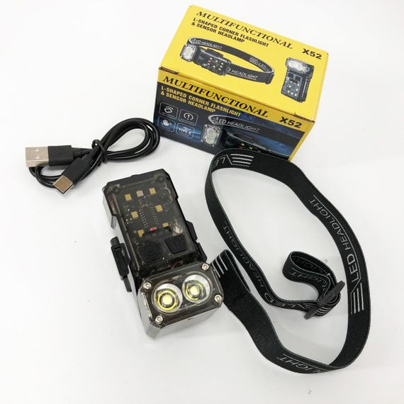 Водонепроницаемый фонарик X52, , Перезаряжаемый налобный фонарь Head Lamp, Фонарь на голову для туристов IS-65 | Зображення 9