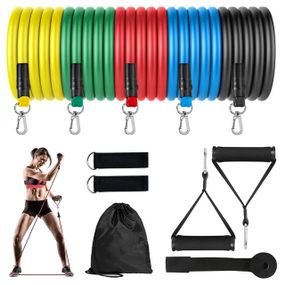 Набір трубчастих еспандерів для фітнесу та вправ 5 шт / Комплект гумових джгутів для спорту / Еспандери