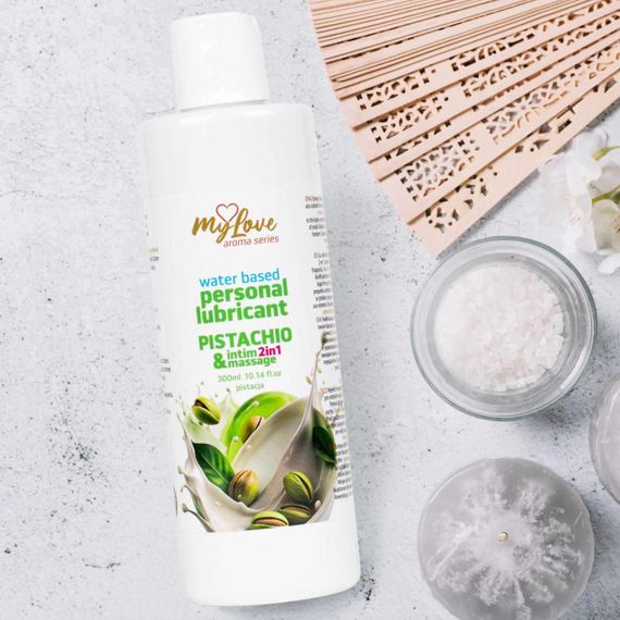 2в1 лубрикант та масажний гель - MyLove Aroma Series Intim&Massage Pistachio, 300 мл Sex Aura | Зображення 2