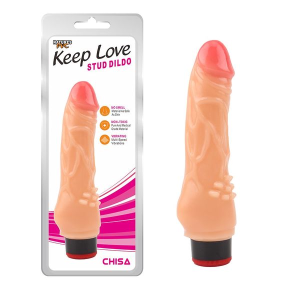 Вібратор реалістичний Chisa Keep Love Stud Dildo на батарейках, бежевий Sex Aura | Зображення 1