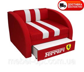 Детское раскладное кресло-кровать Smart SM 002 Ferrari красный с ящиком для белья, для детей и подростков