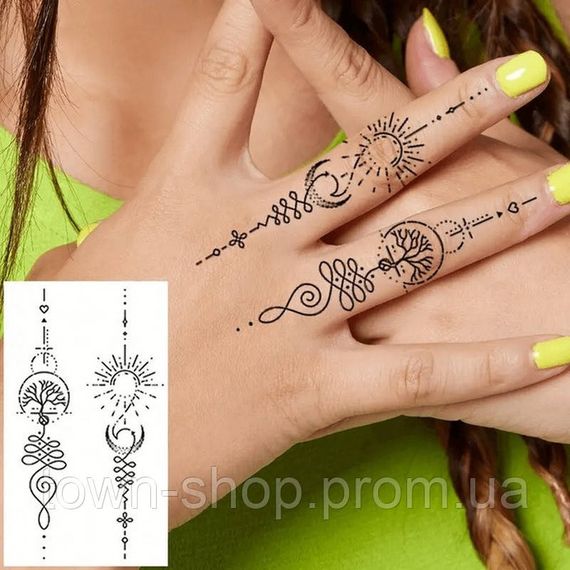 Набор детских временных тату "Черные мини №2" black-tattoo-mini-set-2-3, 30 штук по 9,5*5,5 см | Зображення 6