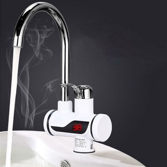 Проточний водонагрівач з LCD екраном , водонагрівач, кран