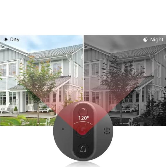 Відеодомофон Tuya Smart Video Doorbell ED-300PA / Дверний бездротовий дзвінок Wi-Fi з ІЧ-підсвічуванням та датчиком руху | Зображення 1