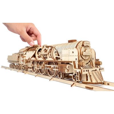 Конструктор Ugears Локомотив з тендером V-Експрес (70058) | Зображення 2