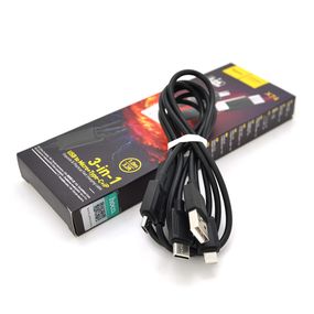Кабель HOCO X74 USB-1 3 in 1 Micro/Iphone/Type-C,2A,длина 1м,Black,Box