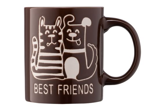 Чашка ARDESTO  Best friends, 330 мл, коричнева, кераміка (AR3471BR) | Зображення 3