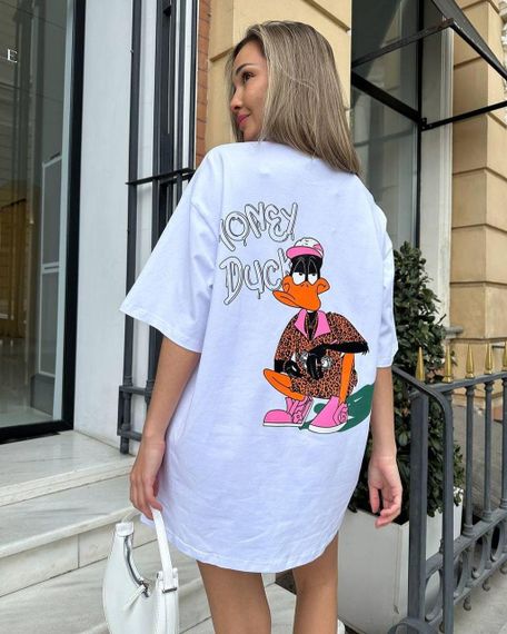 Футболка женская с принтом повседневная XL Белая