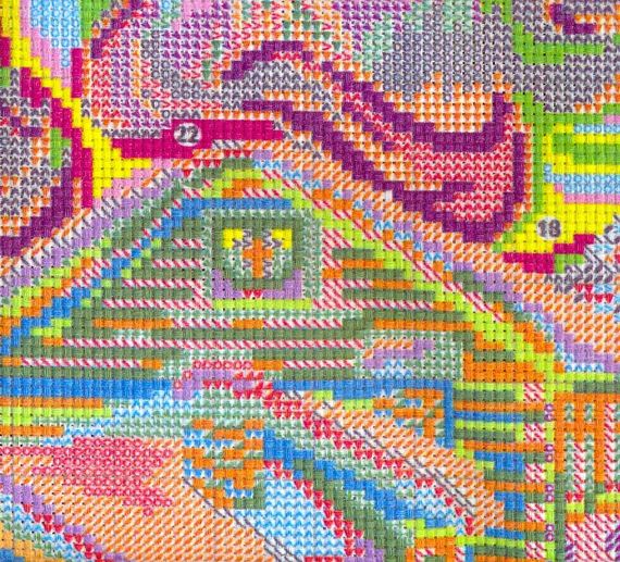Набір для вишивання за нанесеною на канві схемою "Dream Aurora". AIDA 14CT printed, 34*34 см | Зображення 4