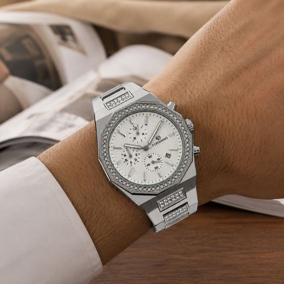 Наручний механічний годинник Forsining 8314 Silver-White Steel | Зображення 3