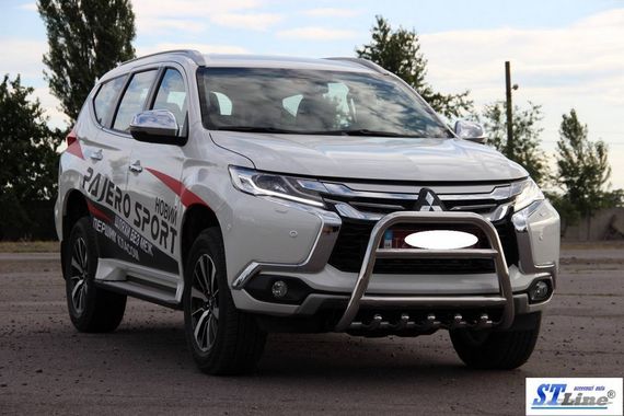 Кенгурятник WT008 (нерж) для Mitsubishi Pajero Sport 2015-2024 гг | Зображення 2
