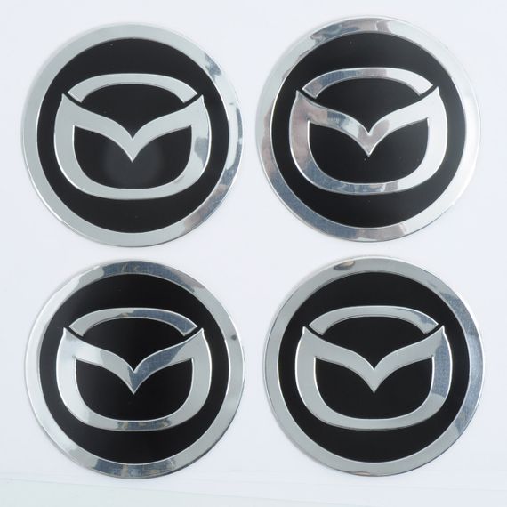 Автомобільна емблема Primo на ковпачок маточини колеса c логотипом Mazda - Black