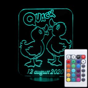 Акриловый светильник-ночник с пультом 16 цветов Утята tty-n001596