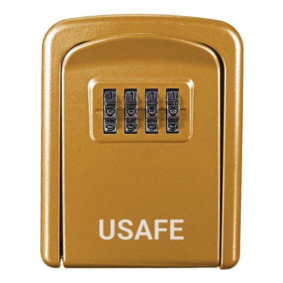 Антивандальний настінний міні сейф uSafe KS-08 для ключів, з кодовим замком, Золотий | Зображення 1