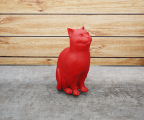 Статуэтка сидящий кот Красный, 200