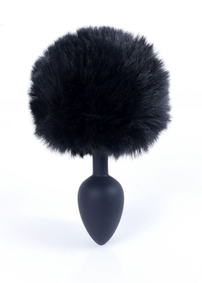 Анальна пробка - Bunny Tail Silicone Black Plug Black | Зображення 5