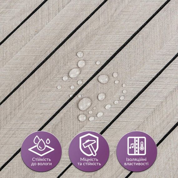 Покриття вінілове самоклеюче 3D рейки 600х600х2,8мм SW-00003244 | Зображення 3