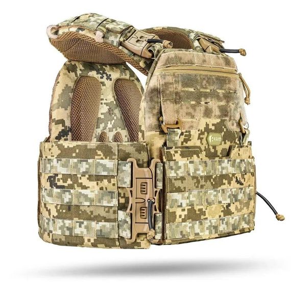 Комплект тактичного жилета М7 PRO GEN.2 15×30 та захисні пакети 2 рівня + 7 підсумків Піксель ММ14 | Зображення 7