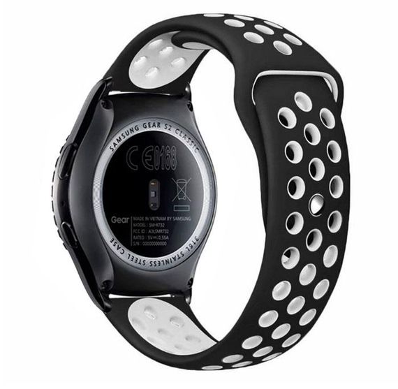 Спортивний ремінець Primo Perfor Sport для годинника Samsung Gear S2 Classic SM-R372 / R735 - Black&White | Зображення 1