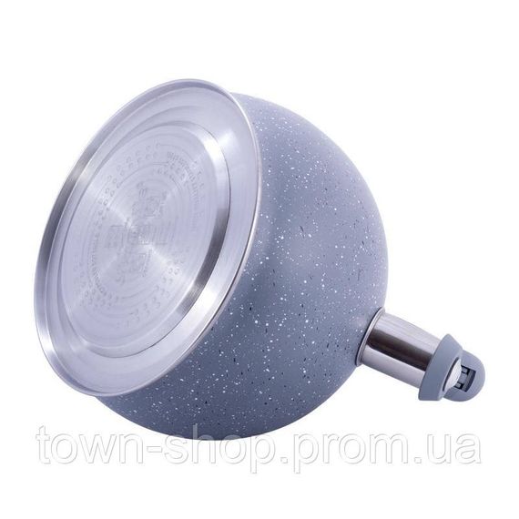 Чайник Kamille Whistling Kettle 3л из нержавеющей стали со свистком, серый мрамор KM-1074-GR | Зображення 2