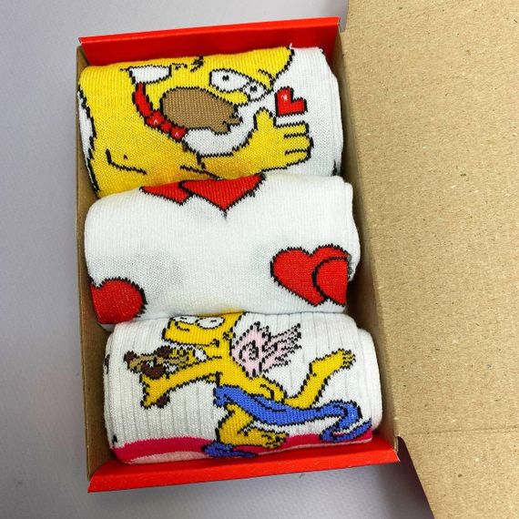 Подарочный набор мужских носков в коробке размер 40-45 3 пары цвет белый ч3бокс025 | Зображення 5