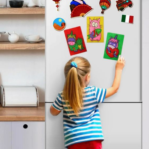 Дитячий набір для творчості картини з піску 9 в 1 KP-005 з магнітами | Зображення 4