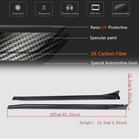 Боковые пороги (для G37 SD 2009-2013, Карбон) для Infiniti G25/G35/37 (V36/CV36) | Зображення 4