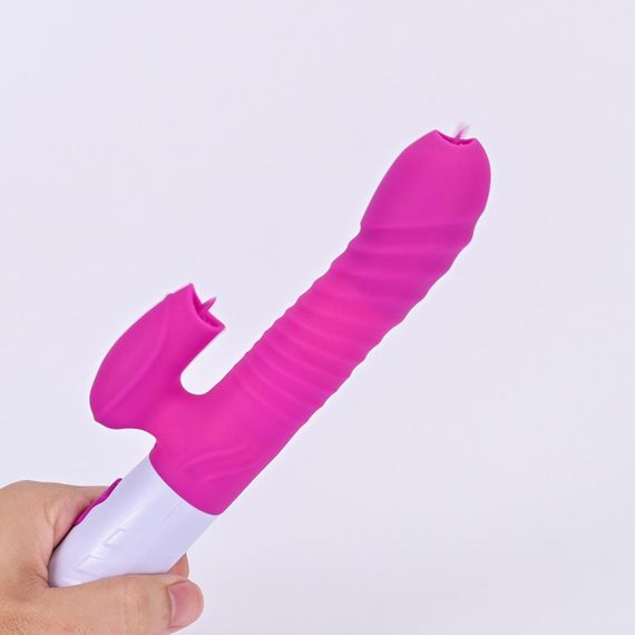 Вібратор - Silicone Vibrator USB 7 Function and Thrusting Function / Heating Purple Sex Aura | Зображення 2