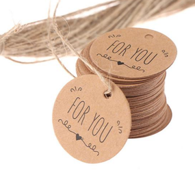 Бірка підвісна з крафтового паперу  For you (100 шт)