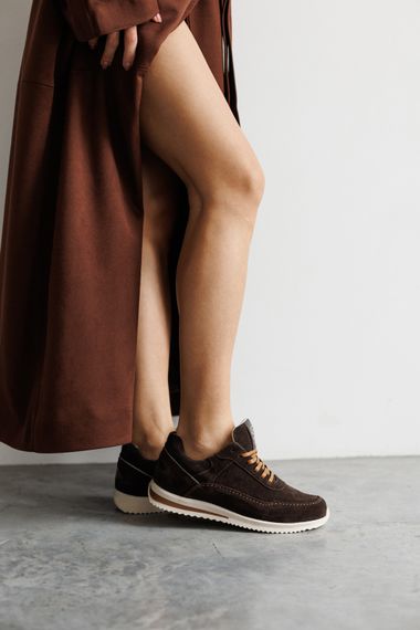 Кросівки жіночі замшеві 591357 Коричневі 36 37 38 39 40 41 | Зображення 7