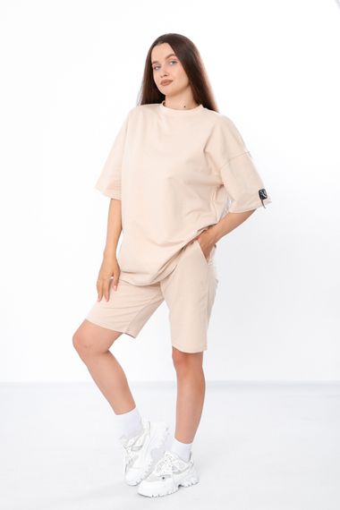 Комплект жіночий (футболка+шорти-бермуди) Носи своє 52 Бежевий (p-14600-165332)
