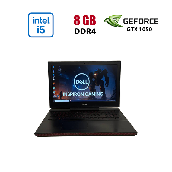 Игровой ноутбук Б-класс Dell Inspiron 7567 / 15.6" (1920x1080) TN / Intel Core i5-7300HQ (4 ядра по 2.5 - 3.5 GHz) / 8 GB DDR4 / 256 GB SSD / nVidia GeForce GTX 1050, 4 GB GDDR5, 128-bit / WebCam б/у