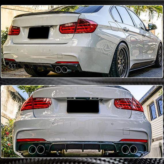Дифузор заднього бампера V4 (для F30 M-Sport, Карбон) для BMW 3 серія F-30/31/34 2012-2019 рр | Зображення 4