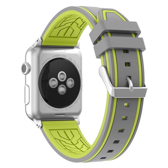 Силиконовый ремешок Primo Color Strip для Apple Watch 38mm / 40mm / 41mm - Grey&Yellow