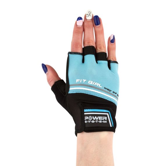 Рукавички для фітнесу Power System PS-2920 Fit Girl Evo Blue XS | Зображення 1