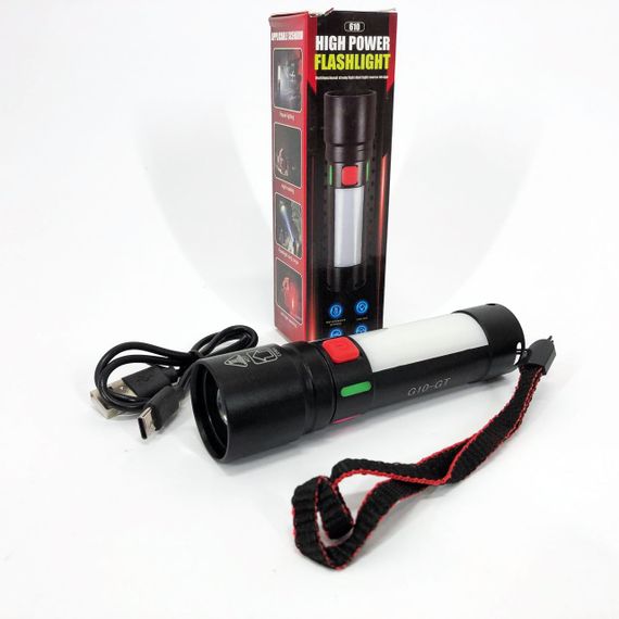 Ліхтарик потужний акумуляторний для дому 611-TG+COB(white+red), Дуже яскравий ліхтар YX-50 | Зображення 4