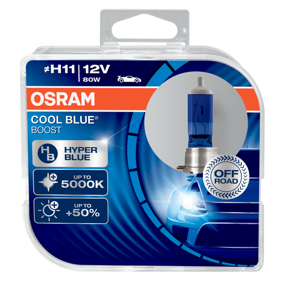 Комплект галогеновых ламп Osram 62211CBB Cool Blue Boost H11 80W 12V PJ19-2 10X2 HardDuopet