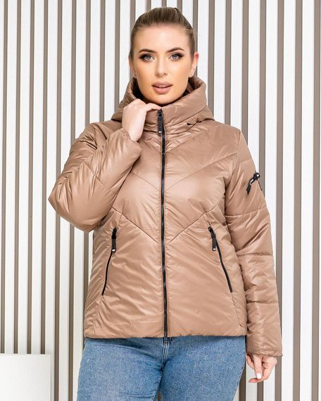 Жіноча демісезонна куртка, арт. 1008, кава з молоком | Зображення 4