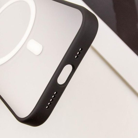 TPU+PC чохол Blueo Skin Friendly Frosted with MagSafe для Apple iPhone 16 Pro Max (6.9") Чорний / Белое кольцо | Зображення 3