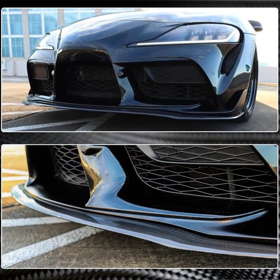 Накладка на передній бампер Lip V1 (Карбон) для Toyota Supra 2019- рр | Зображення 4