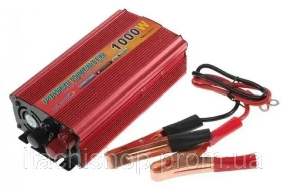 Преобразователь напряжения автомобильный инвертор LoadKing 1000W, USB, активное охлаждение 12/220В Red SPR | Зображення 4