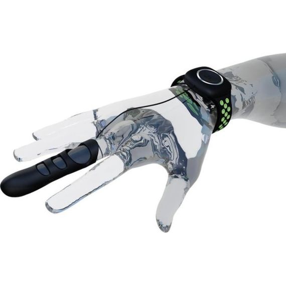 Вібронасадка на палець Adrien Lastic Touche Compact S з дротом, чорна Sex Aura | Зображення 3