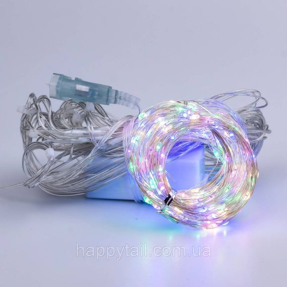 Гирлянда штора светодиодная GarlandoPro Роса 200LED 3х2м 10 линий 8 режимов гирлянда капля росы 173301ML | Зображення 1