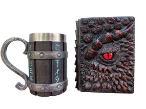 Подарунковий набір Кухоль 3D Скандинавські Руни та Блокнот 3D «Око Пламінного Дракона»