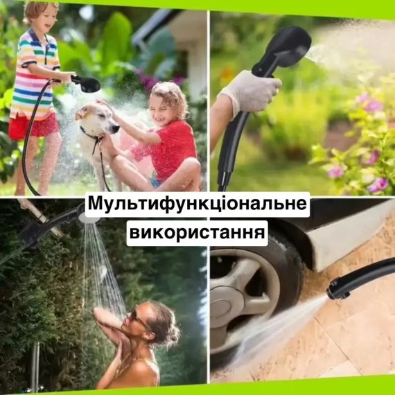Портативный душ с насосом электрический 9000mAh полевой Lixada Походный переносной душ для туризма и дома | Зображення 7