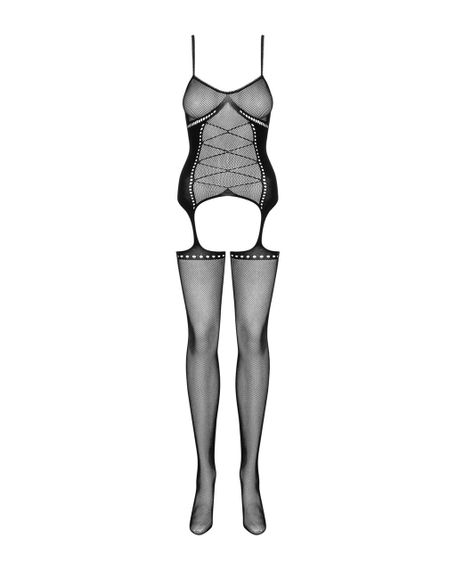 Бодістокінг Obsessive Bodystocking G314 S/M/L, імітація корсету та корсетного шнурівки | Зображення 4