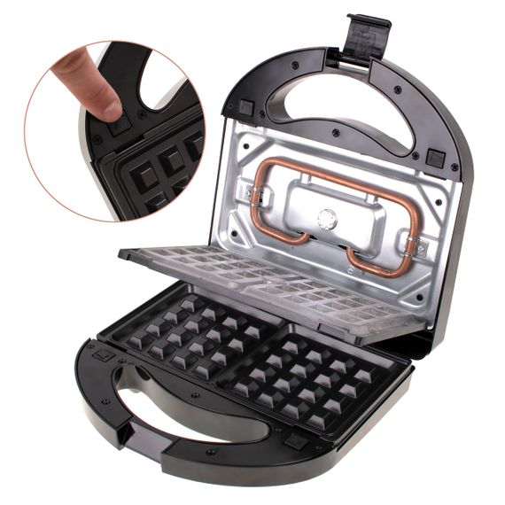 Мультипекарь 3в1 Mesko MS 3045 сэндвичница вафельница гриль со сменными панелями | Зображення 5