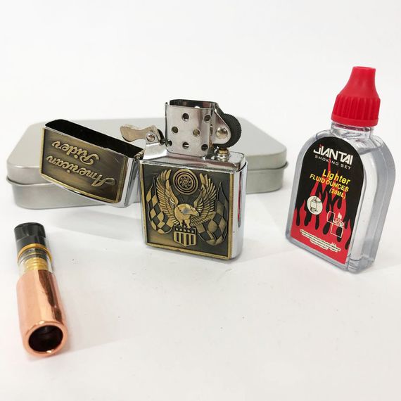 Зажигалка бензиновая в подарочной коробке N4, зажигалка в подарочном футляре, подарок зажигалка парню | Зображення 6