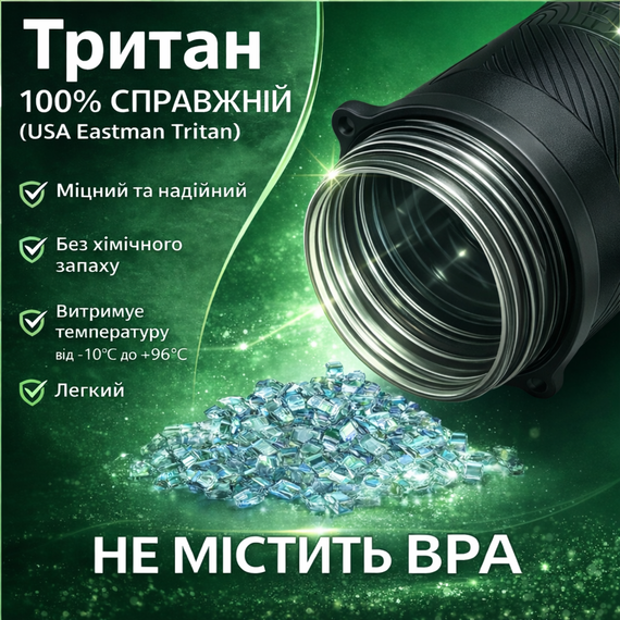 Кружка для кофе и чая с собой 550 мл KANGZYUAN, стакан для воды из тритана с крышкой, черная | Зображення 4